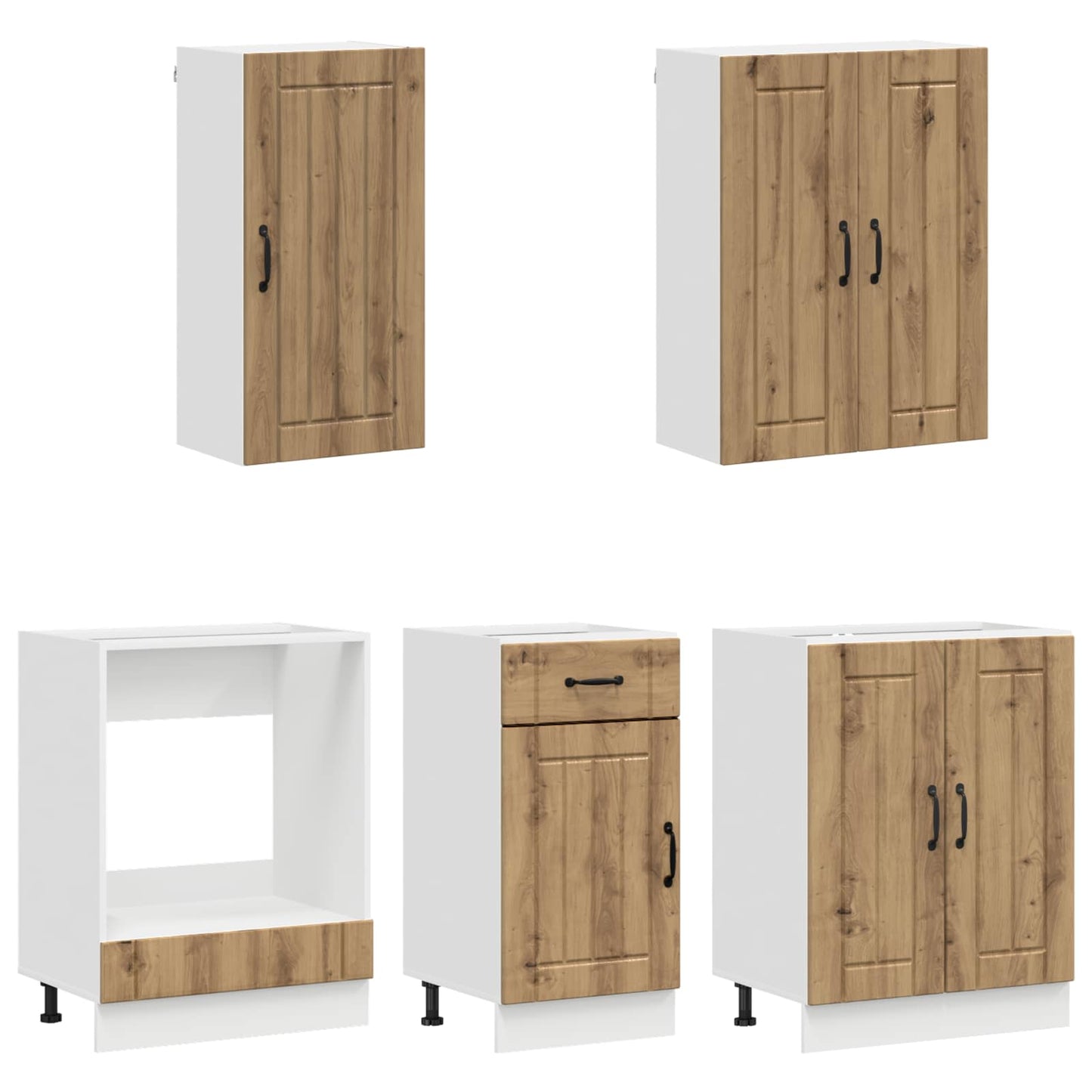 vidaXL Μονάδα κουζίνας LUCCA 5 pcs Artisan Δρυς Επεξεργασμένο Ξύλο