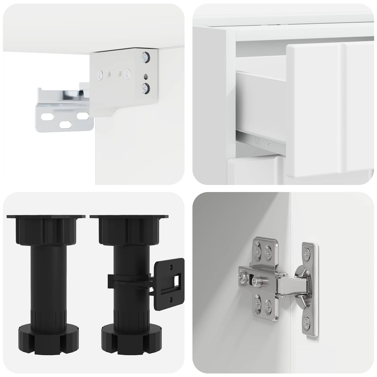 vidaXL Μονάδα κουζίνας LUCCA 5 pcs Λευκό