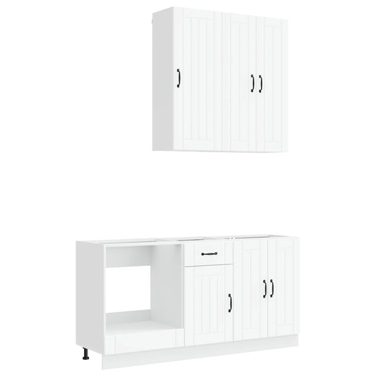vidaXL Μονάδα κουζίνας LUCCA 5 pcs Λευκό