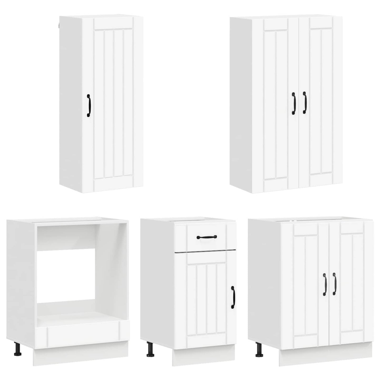 vidaXL Μονάδα κουζίνας LUCCA 5 pcs Λευκό