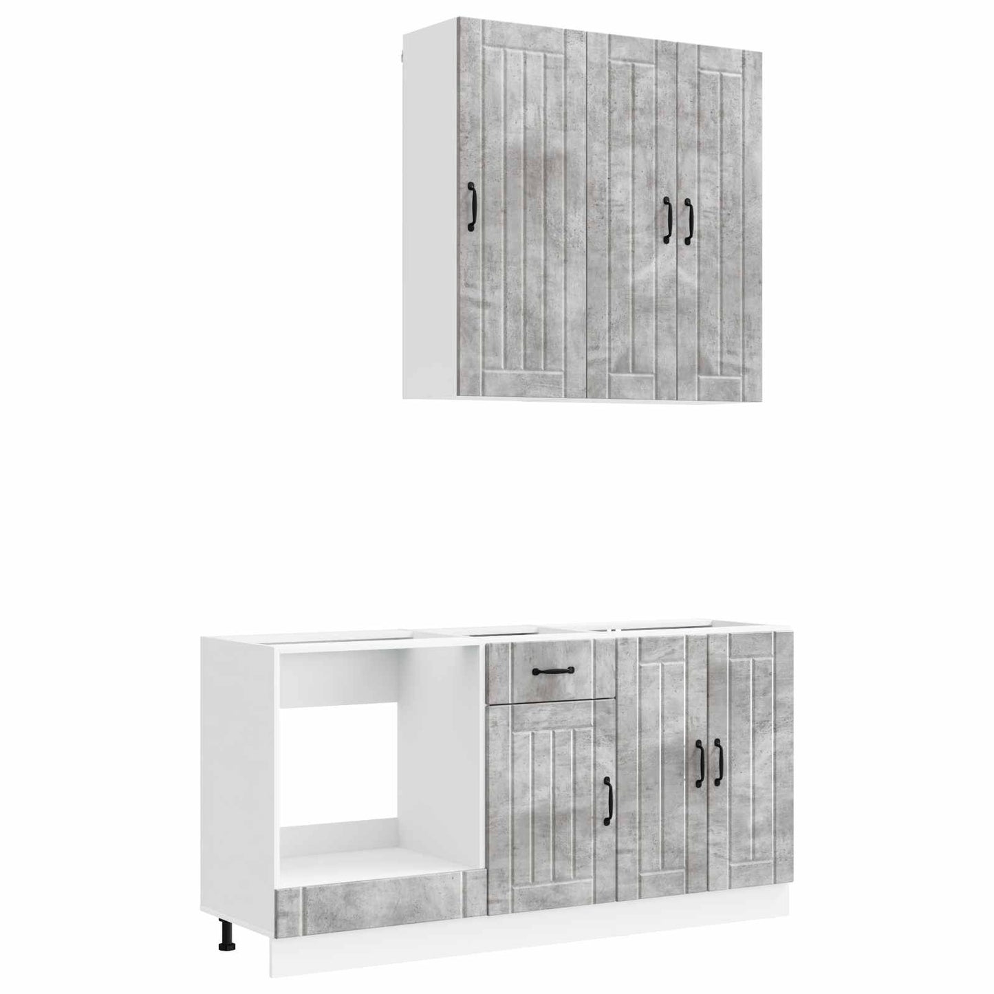 vidaXL Μονάδα κουζίνας LUCCA 5 pcs Γκρι Σκυροδέματος