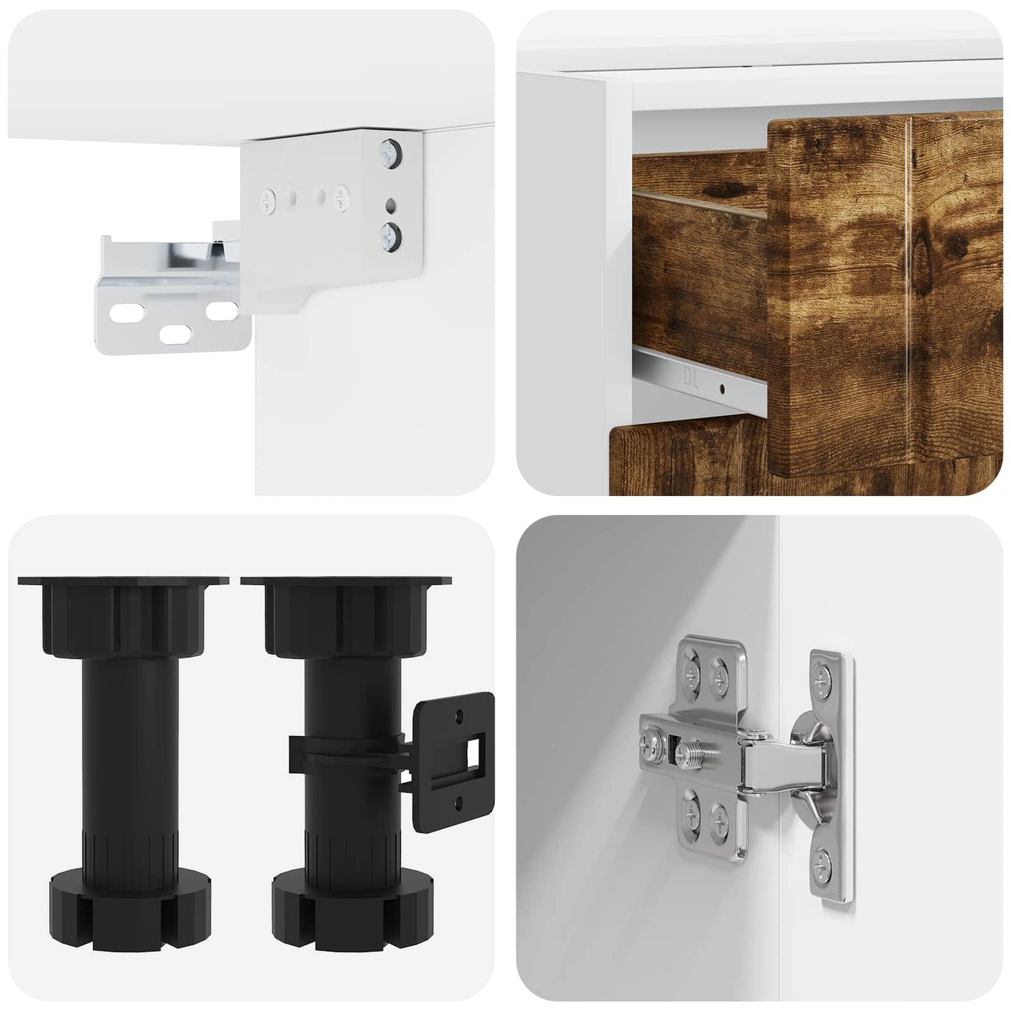 vidaXL Μονάδα κουζίνας LUCCA 5 pcs Καπνισμένο Ξύλο Δρυός
