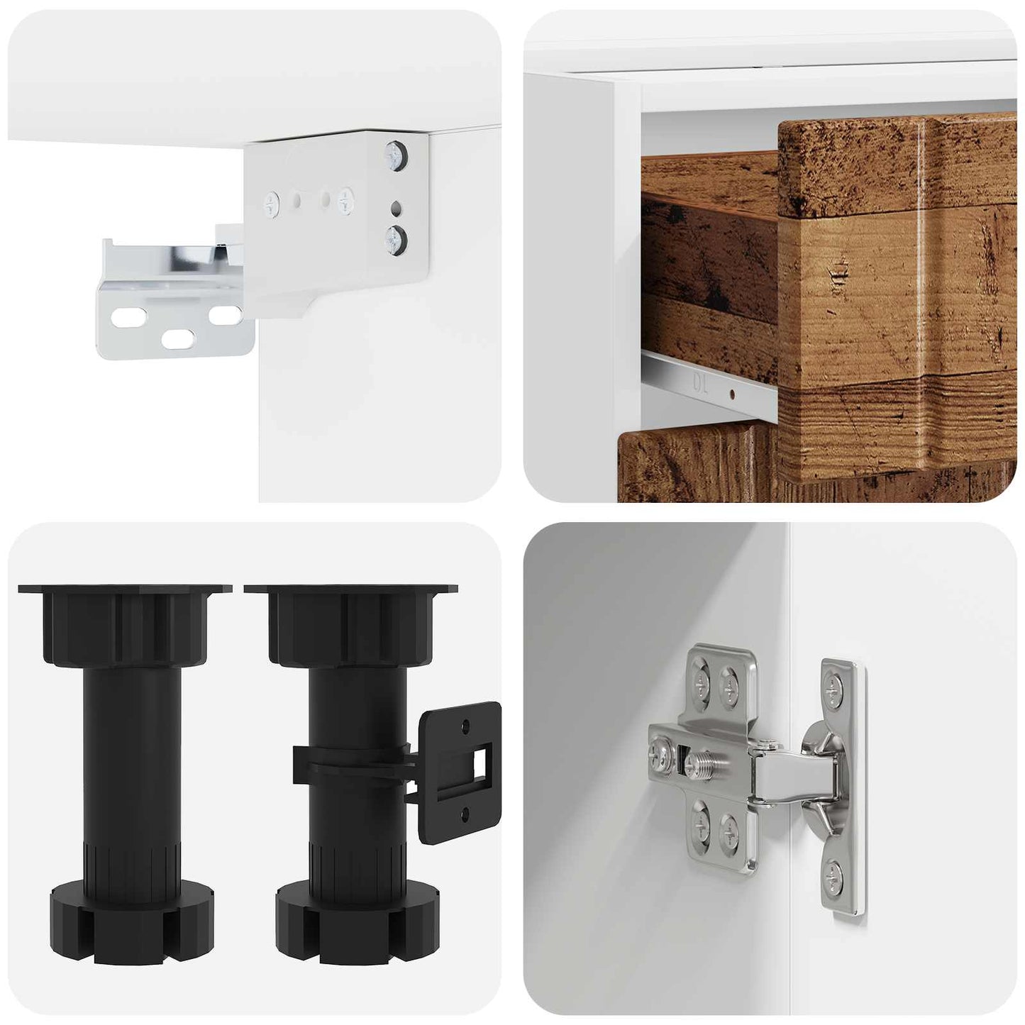 vidaXL Μονάδα κουζίνας LUCCA 5 pcs Παλαιωμένο ξύλο Επεξεργασμένο Ξύλο