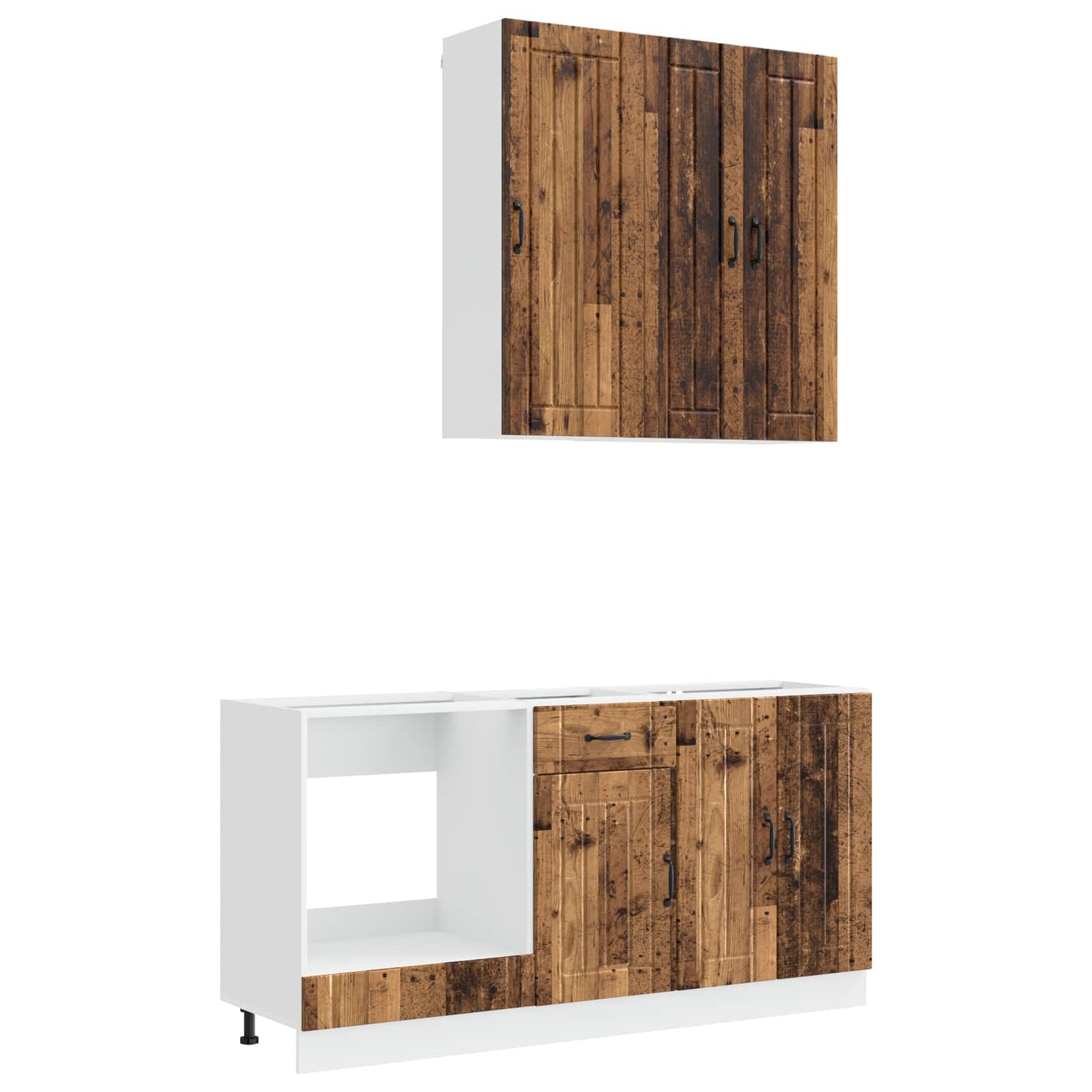 vidaXL Μονάδα κουζίνας LUCCA 5 pcs Παλαιωμένο ξύλο Επεξεργασμένο Ξύλο