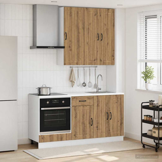 vidaXL Μονάδα κουζίνας LUCCA 5 pcs Artisan Δρυς Επεξεργασμένο Ξύλο