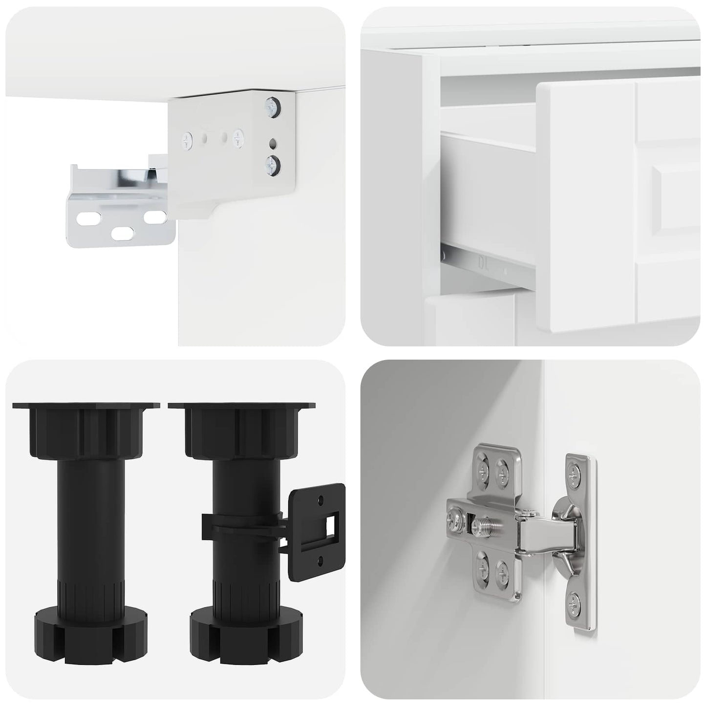vidaXL Μονάδα κουζίνας PORTO 5 pcs Λευκό Επεξεργασμένο Ξύλο