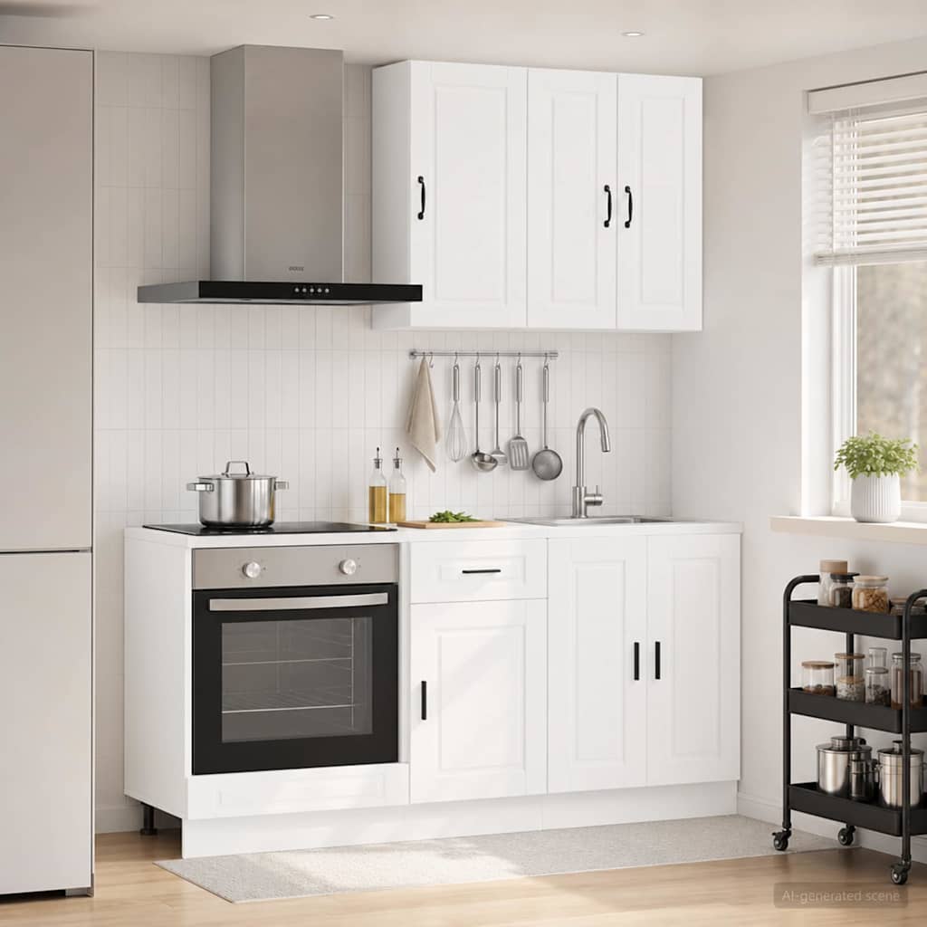 vidaXL Μονάδα κουζίνας PORTO 5 pcs Λευκό Επεξεργασμένο Ξύλο