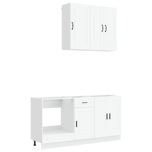 vidaXL Μονάδα κουζίνας PORTO 5 pcs Λευκό Επεξεργασμένο Ξύλο