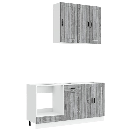vidaXL Μονάδα κουζίνας PORTO 5 pcs Γκρι Sonoma Επεξεργασμένο Ξύλο
