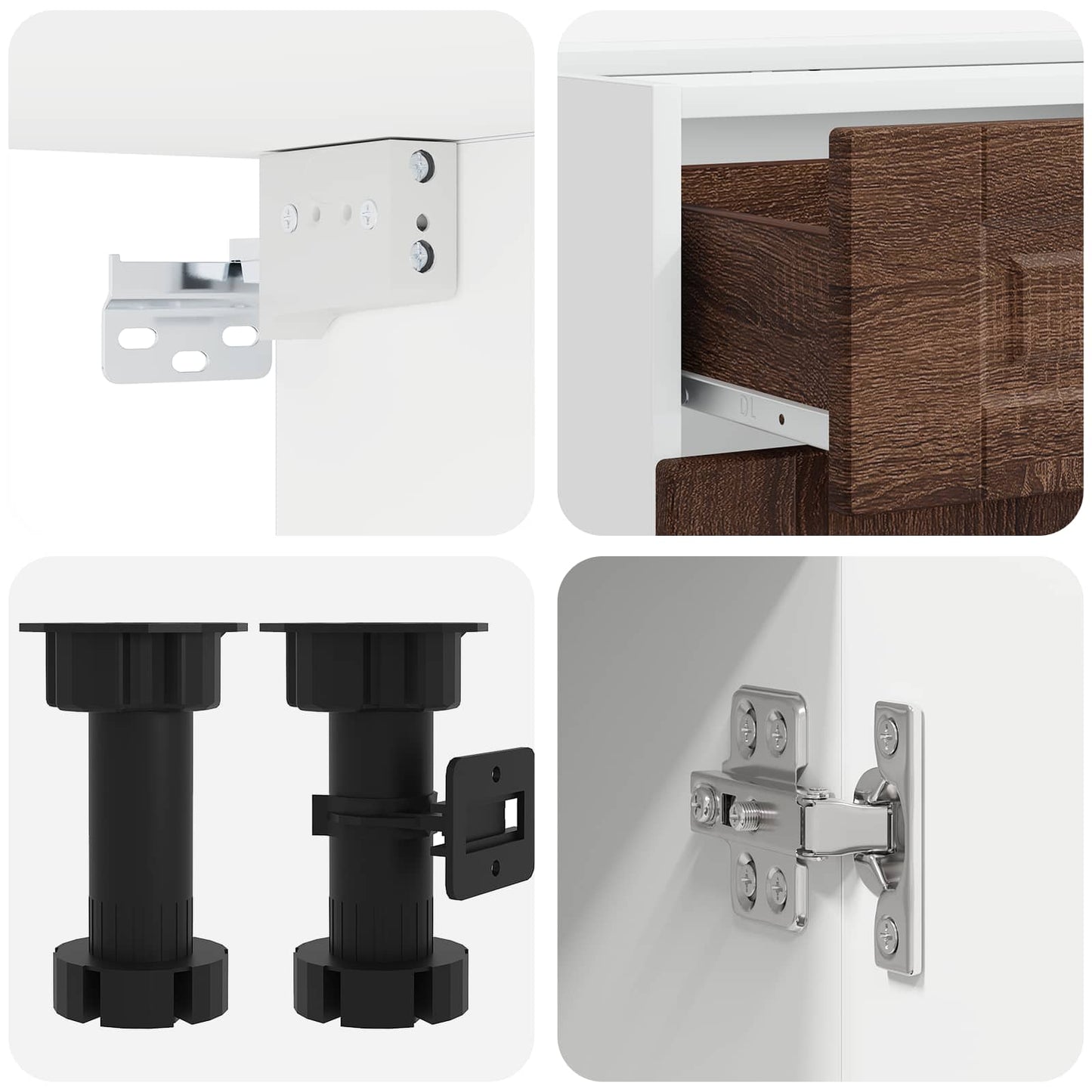 vidaXL Μονάδα κουζίνας PORTO 5 pcs Καφέ Ξύλο Δρυός Επεξεργασμένο Ξύλο