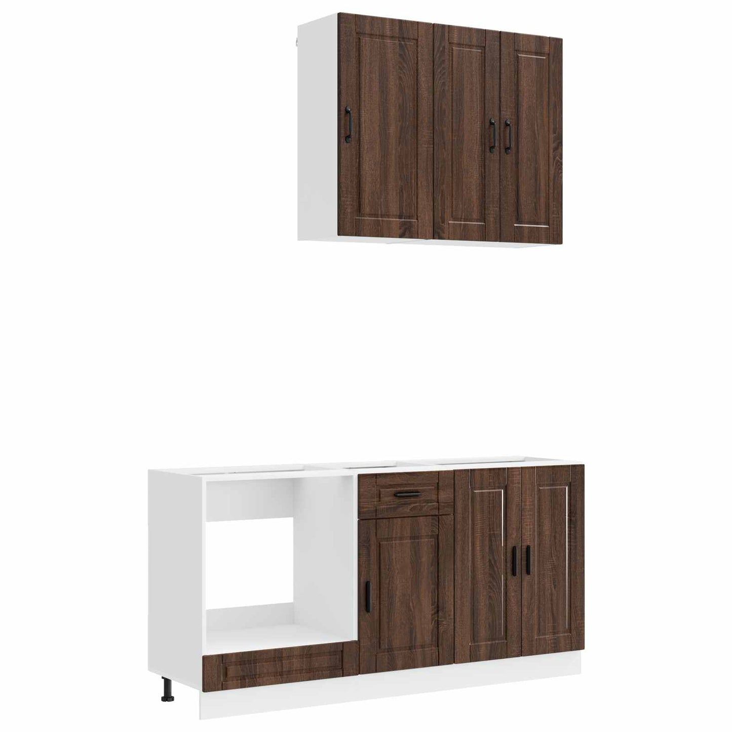 vidaXL Μονάδα κουζίνας PORTO 5 pcs Καφέ Ξύλο Δρυός Επεξεργασμένο Ξύλο