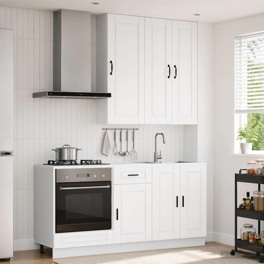 vidaXL Μονάδα κουζίνας PORTO 5 pcs Λευκό Επεξεργασμένο Ξύλο