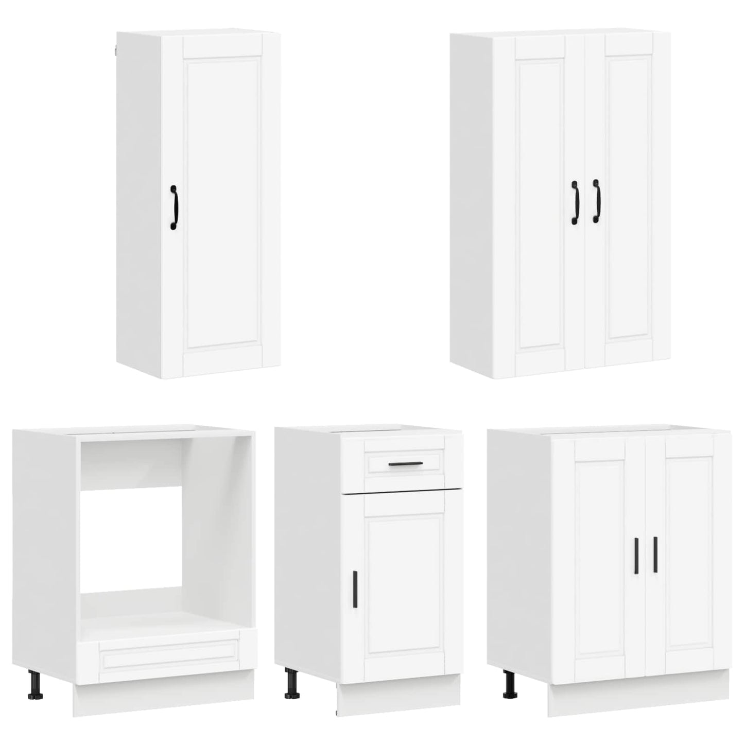 vidaXL Μονάδα κουζίνας PORTO 5 pcs Λευκό Επεξεργασμένο Ξύλο