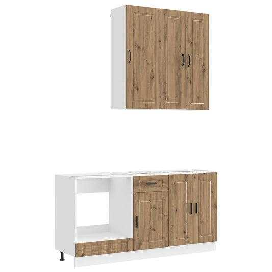 vidaXL Μονάδα κουζίνας PORTO 5 pcs Artisan Δρυς Επεξεργασμένο Ξύλο