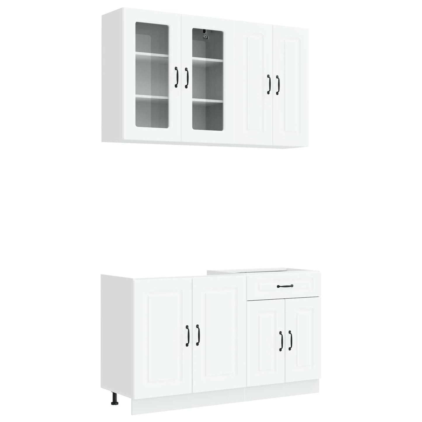 vidaXL Μονάδα κουζίνας KALMAR 4 pcs Λευκό Επεξεργασμένο Ξύλο