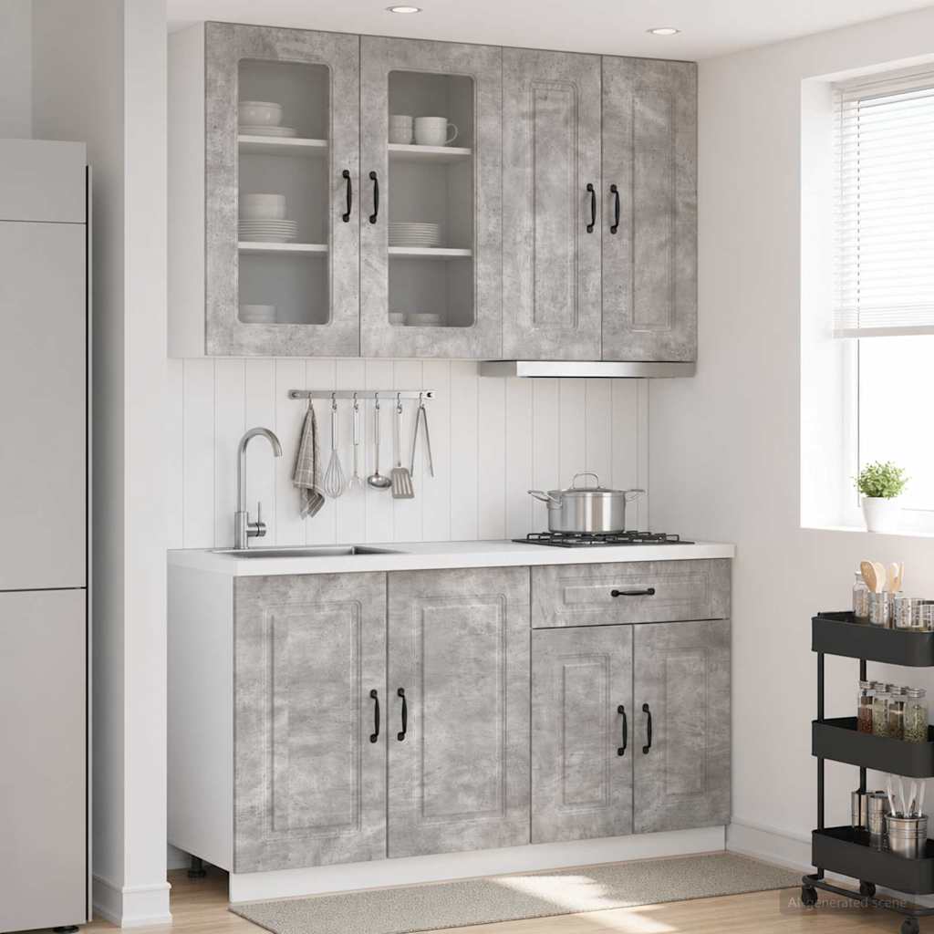 vidaXL Μονάδα κουζίνας KALMAR 4 pcs Γκρι Σκυροδέματος