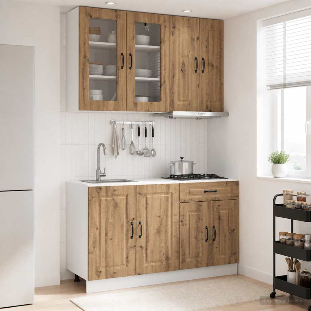 vidaXL Μονάδα κουζίνας KALMAR 4 pcs Artisan Δρυς Επεξεργασμένο Ξύλο