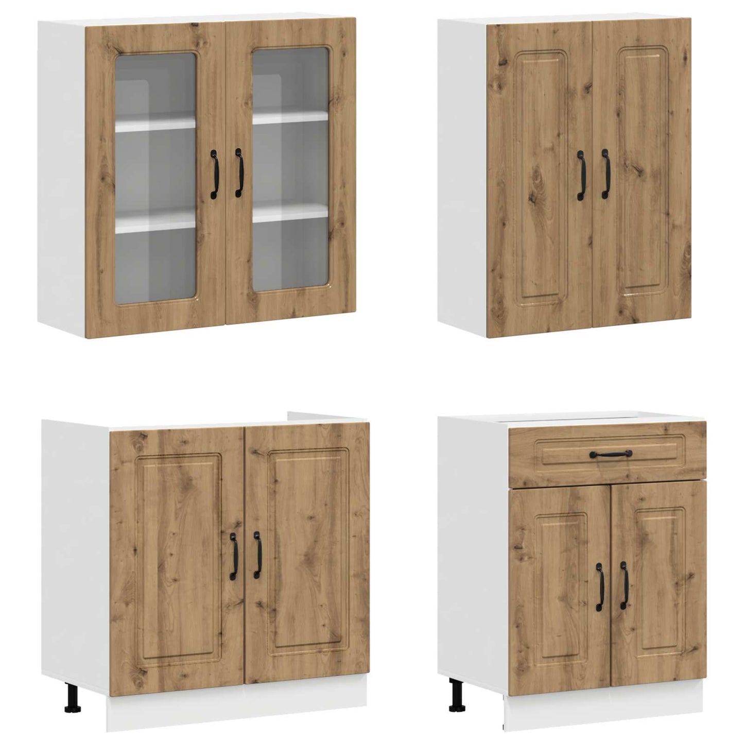 vidaXL Μονάδα κουζίνας KALMAR 4 pcs Artisan Δρυς Επεξεργασμένο Ξύλο