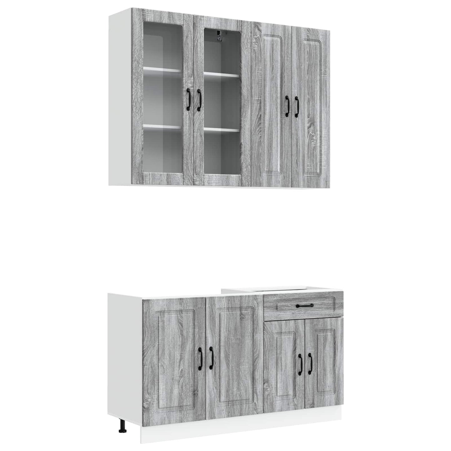 vidaXL Μονάδα κουζίνας KALMAR 4 pcs Γκρι Sonoma Επεξεργασμένο Ξύλο