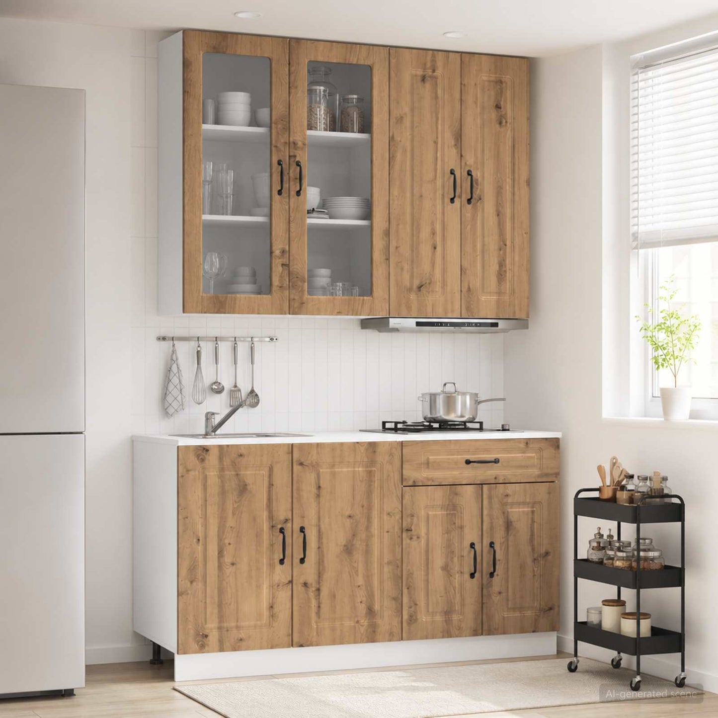 vidaXL Μονάδα κουζίνας KALMAR 4 pcs Artisan Δρυς Επεξεργασμένο Ξύλο
