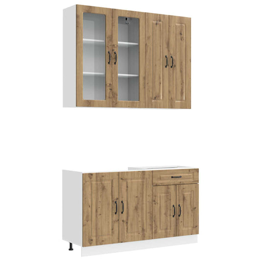 vidaXL Μονάδα κουζίνας KALMAR 4 pcs Artisan Δρυς Επεξεργασμένο Ξύλο