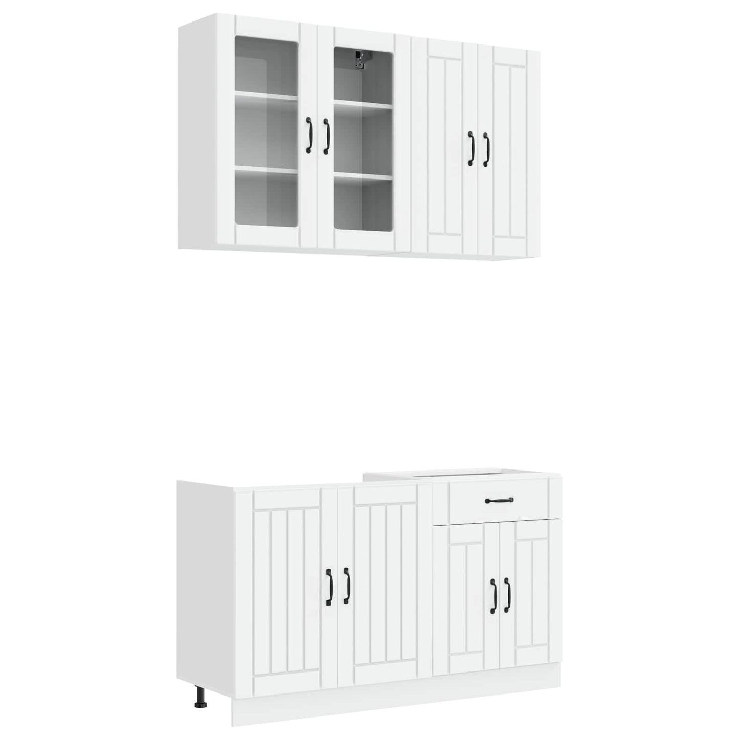 vidaXL Μονάδα κουζίνας LUCCA 4 pcs Λευκό Επεξεργασμένο Ξύλο