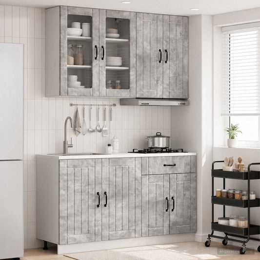 vidaXL Μονάδα κουζίνας LUCCA 4 pcs Γκρι Σκυροδέματος