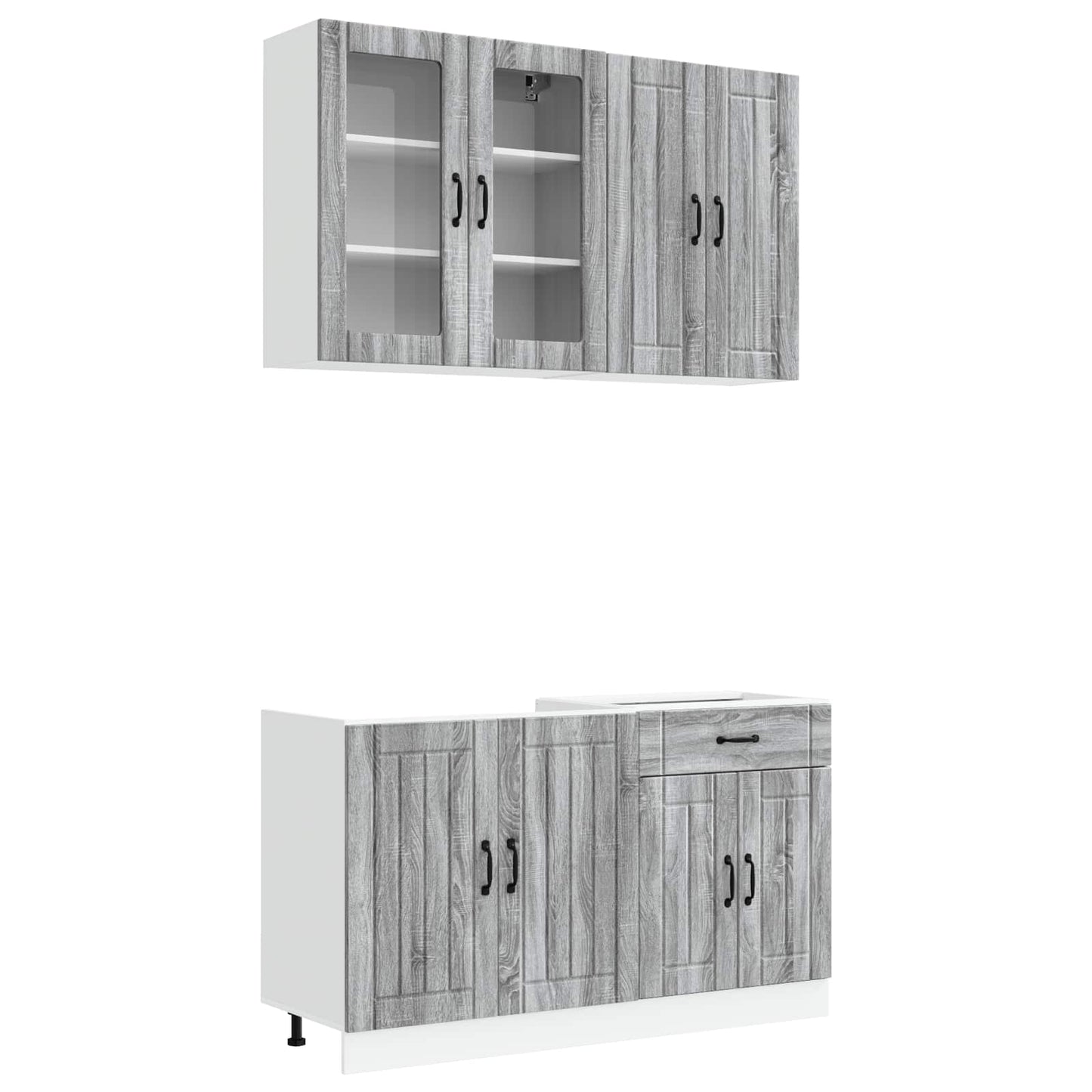 vidaXL Μονάδα κουζίνας LUCCA 4 pcs Γκρι Sonoma Επεξεργασμένο Ξύλο