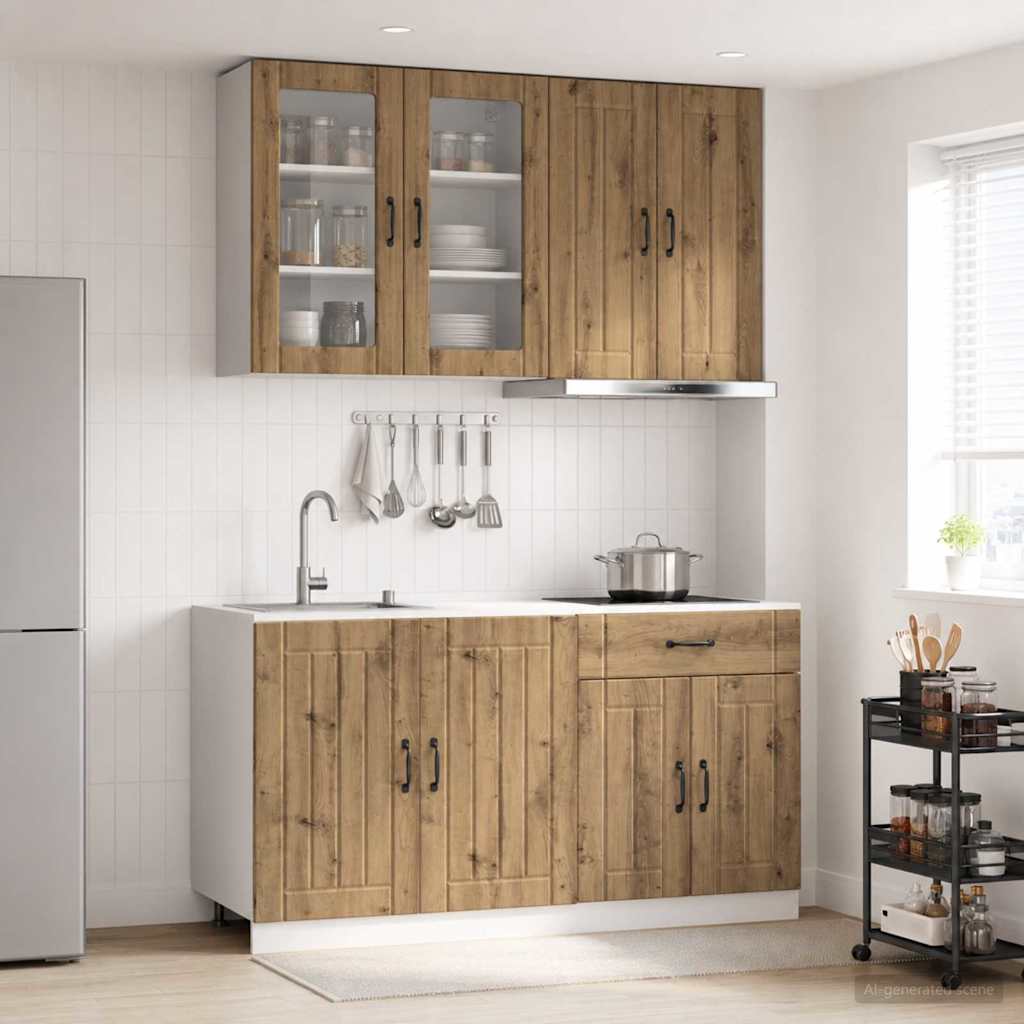 vidaXL Μονάδα κουζίνας LUCCA 4 pcs Artisan Δρυς Επεξεργασμένο Ξύλο