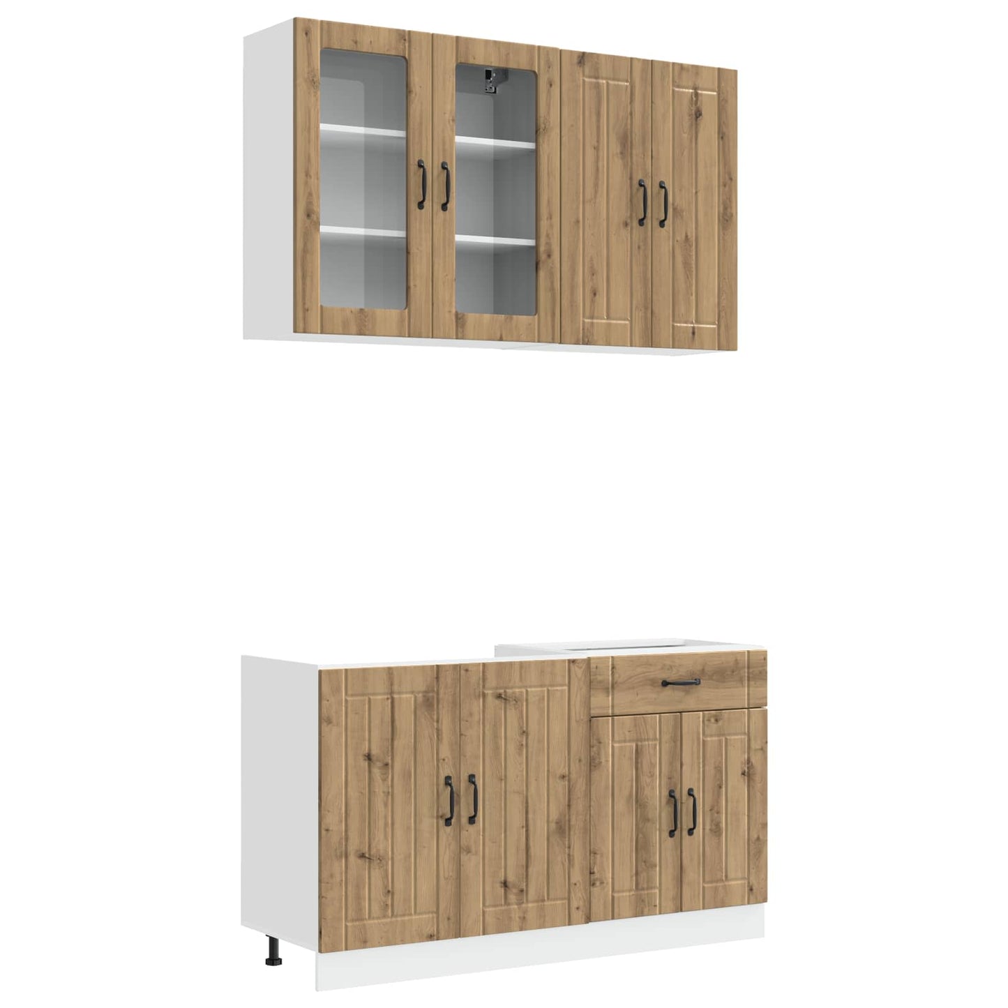 vidaXL Μονάδα κουζίνας LUCCA 4 pcs Artisan Δρυς Επεξεργασμένο Ξύλο