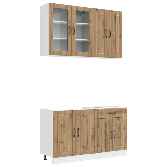vidaXL Μονάδα κουζίνας LUCCA 4 pcs Artisan Δρυς Επεξεργασμένο Ξύλο