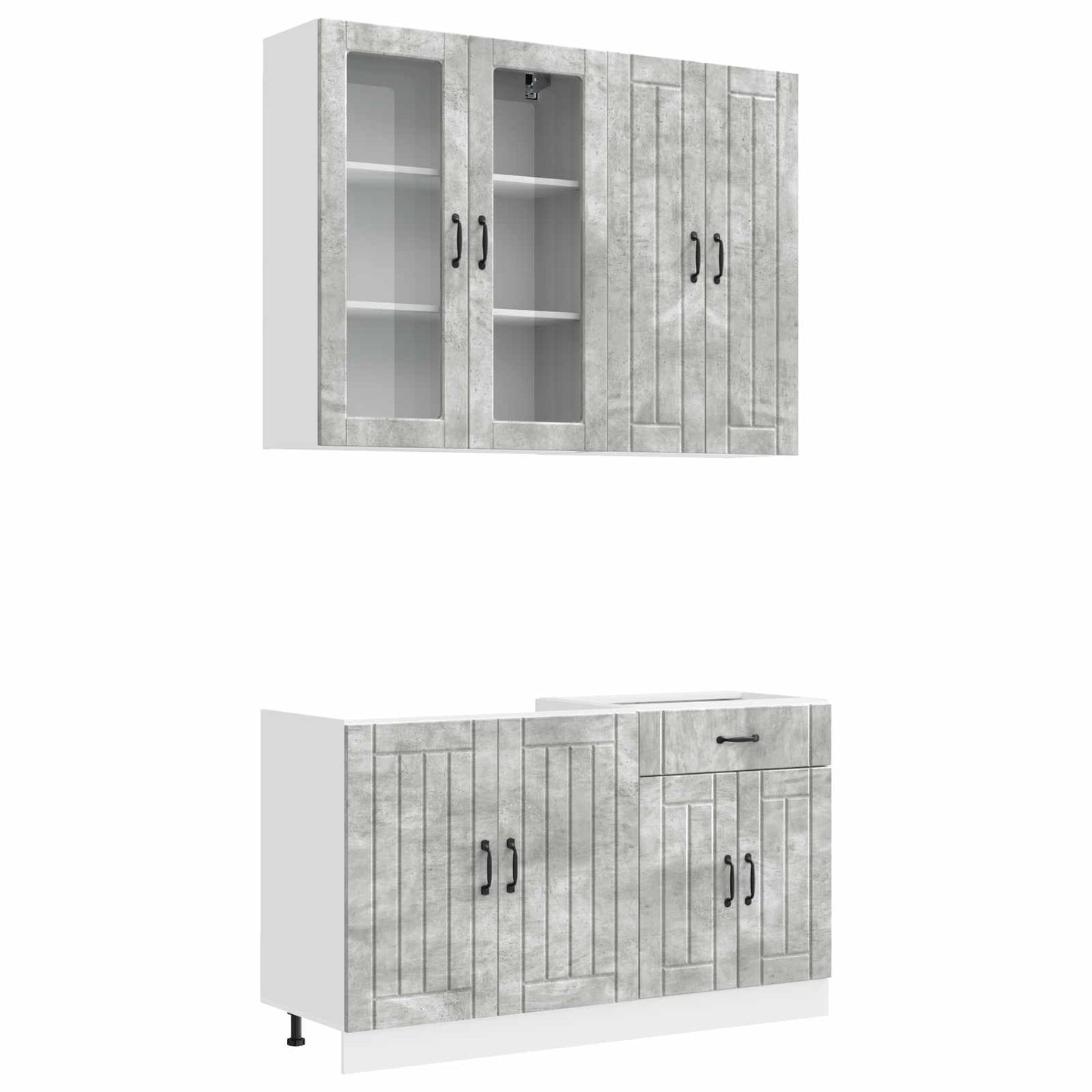 vidaXL Μονάδα κουζίνας LUCCA 4 pcs Γκρι Σκυροδέματος