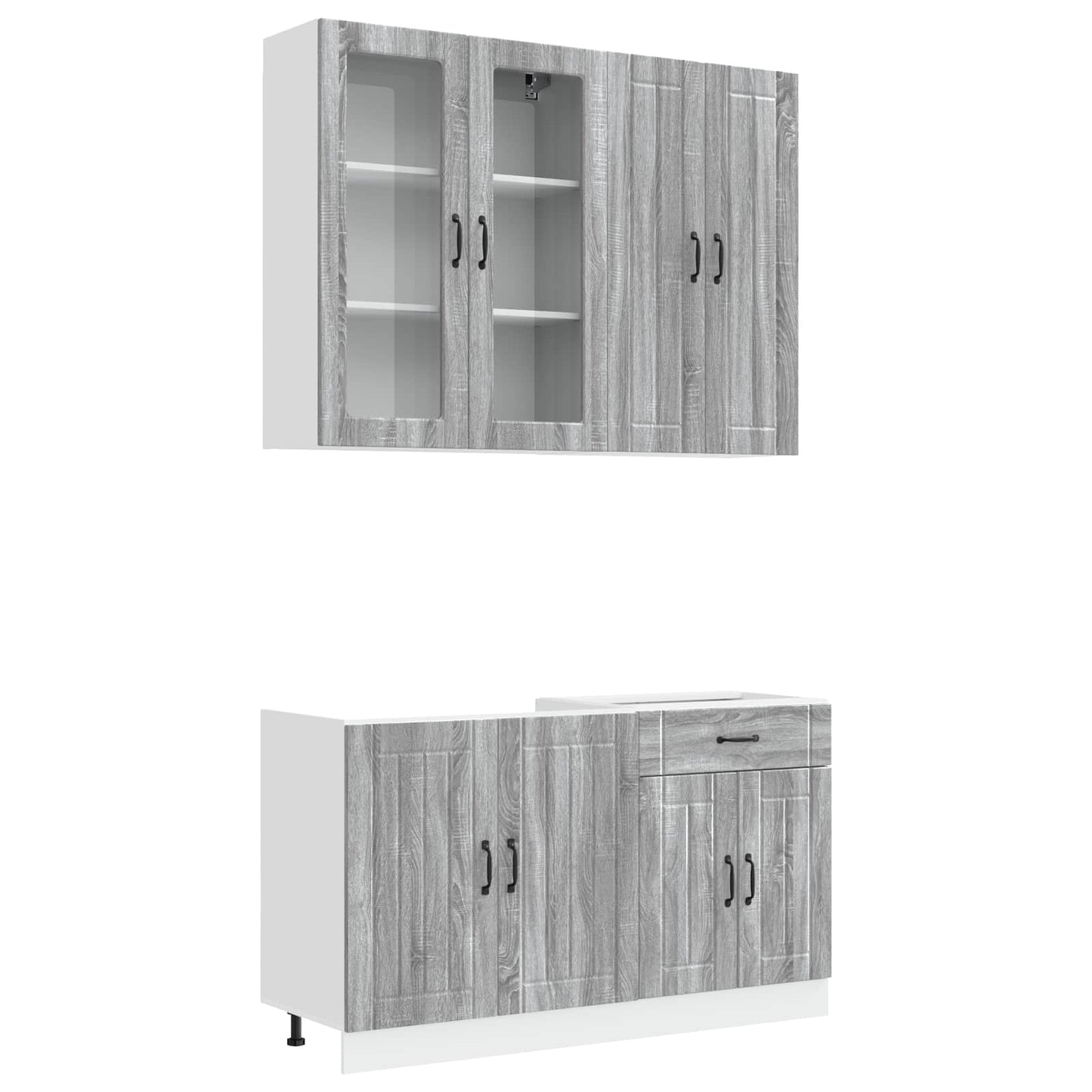 vidaXL Μονάδα κουζίνας LUCCA 4 pcs Γκρι Sonoma Επεξεργασμένο Ξύλο