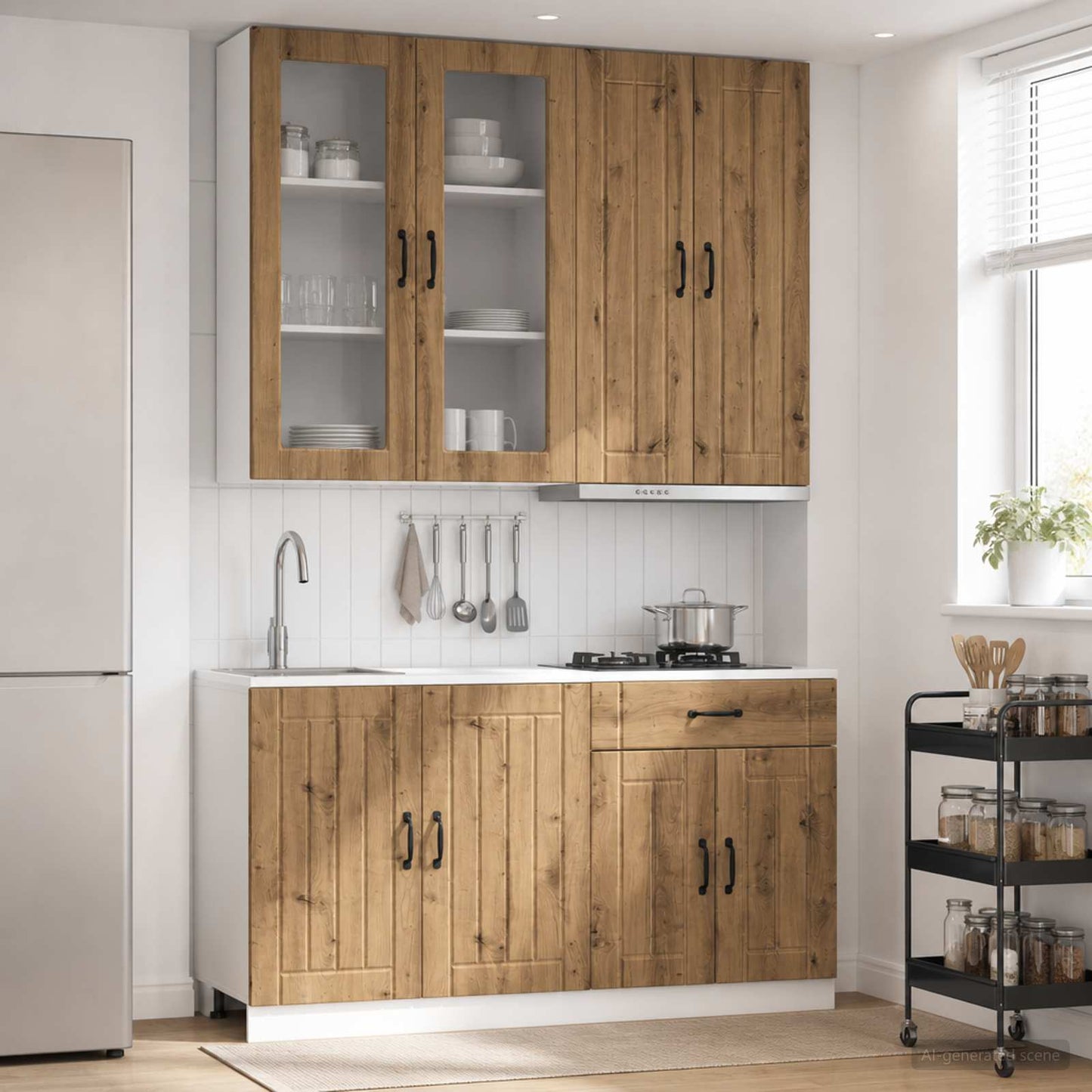 vidaXL Μονάδα κουζίνας LUCCA 4 pcs Artisan Δρυς Επεξεργασμένο Ξύλο