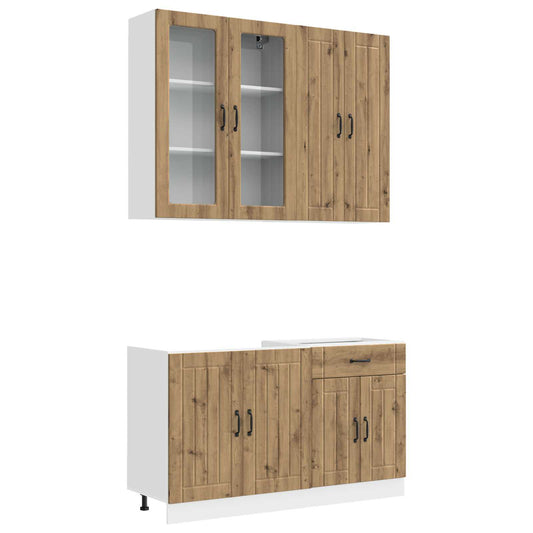 vidaXL Μονάδα κουζίνας LUCCA 4 pcs Artisan Δρυς Επεξεργασμένο Ξύλο