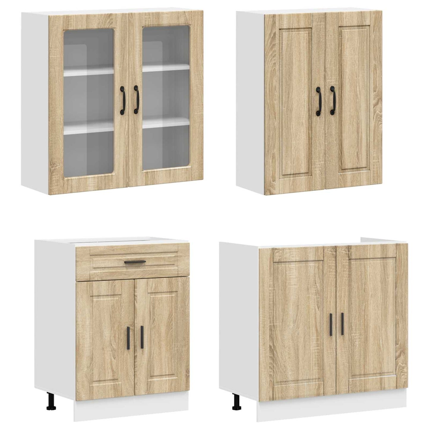 vidaXL Μονάδα κουζίνας PORTO 4 pcs Sonoma Δρυς Επεξεργασμένο Ξύλο