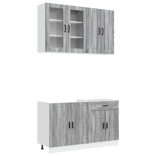vidaXL Μονάδα κουζίνας PORTO 4 pcs Γκρι Sonoma Επεξεργασμένο Ξύλο