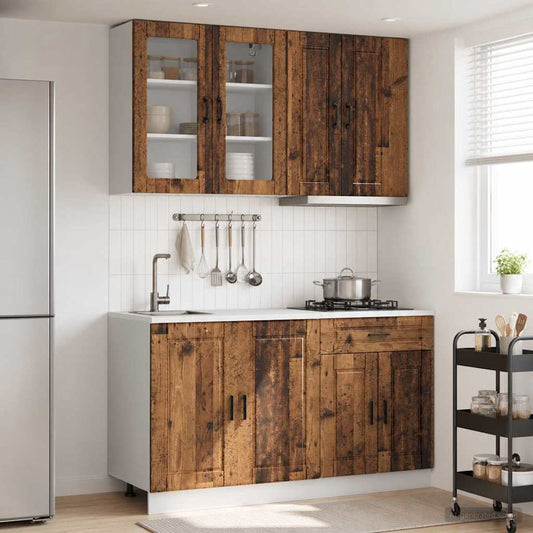 vidaXL Μονάδα κουζίνας PORTO 4 pcs Παλαιωμένο ξύλο Επεξεργασμένο Ξύλο