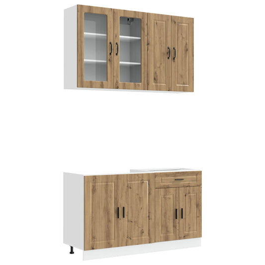 vidaXL Μονάδα κουζίνας PORTO 4 pcs Artisan Δρυς Επεξεργασμένο Ξύλο