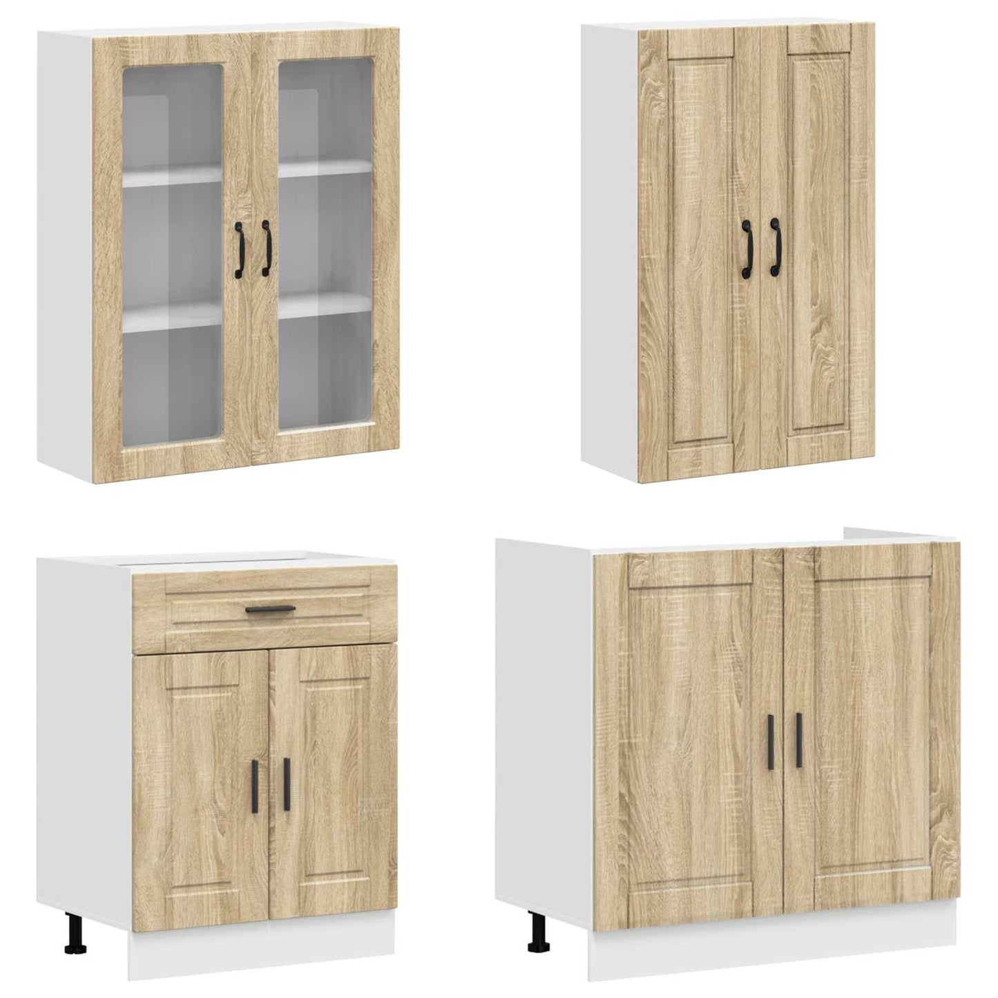 vidaXL Μονάδα κουζίνας PORTO 4 pcs Sonoma Δρυς Επεξεργασμένο Ξύλο