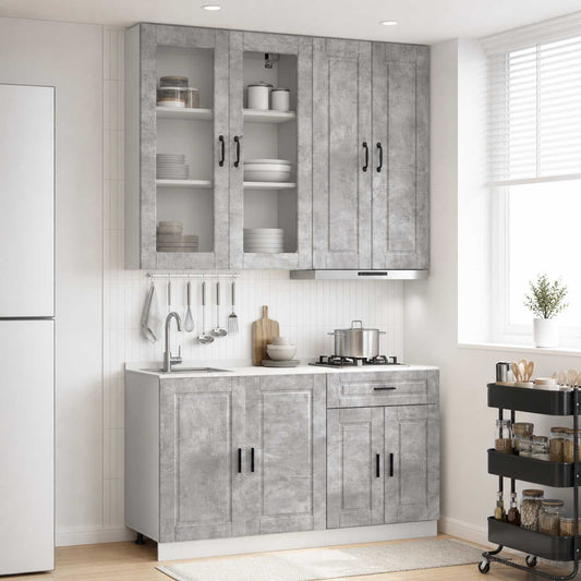 vidaXL Μονάδα κουζίνας PORTO 4 pcs Γκρι Σκυροδέματος