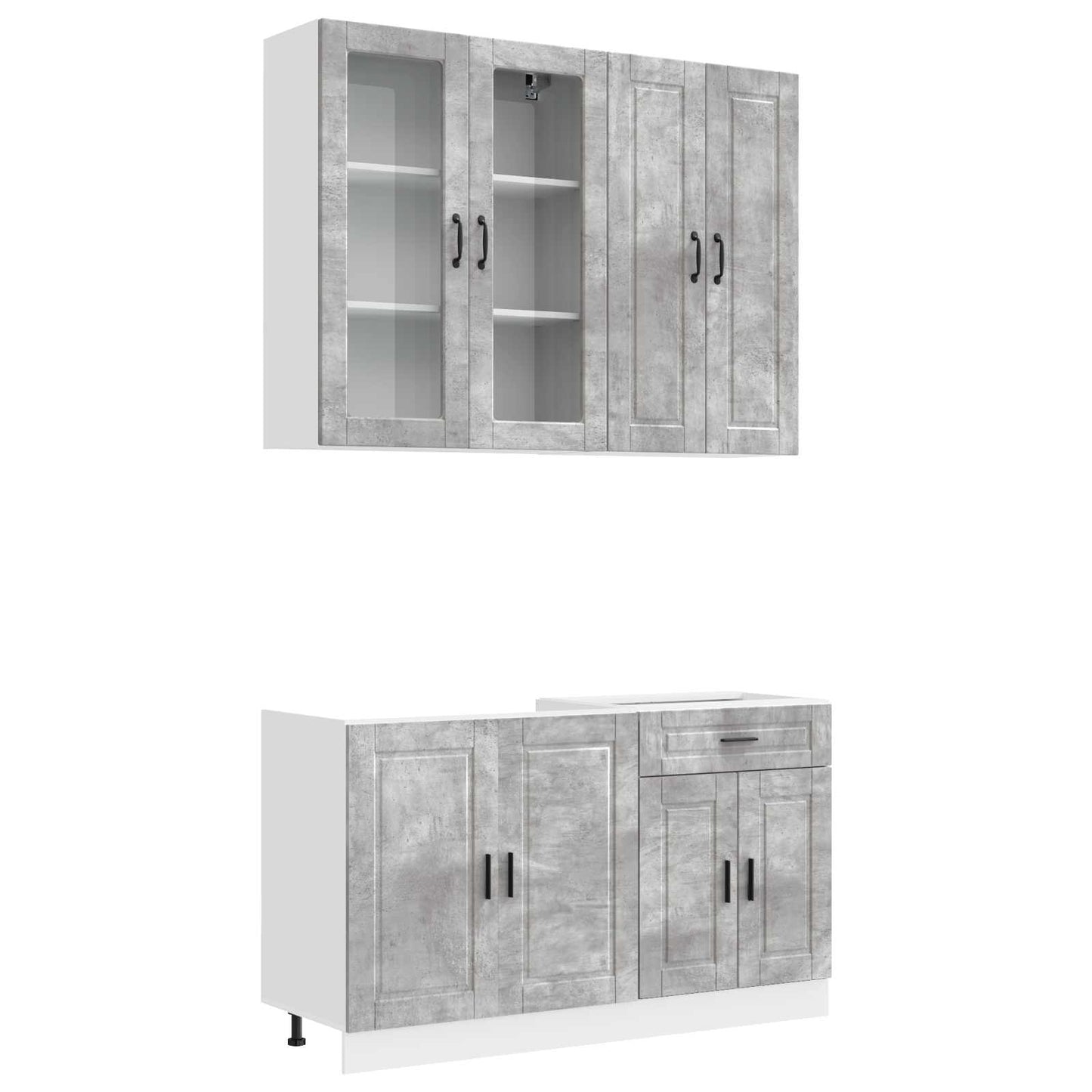 vidaXL Μονάδα κουζίνας PORTO 4 pcs Γκρι Σκυροδέματος