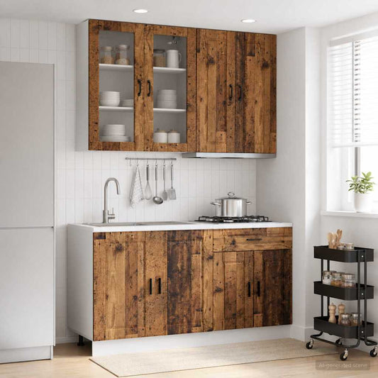 vidaXL Μονάδα κουζίνας PORTO 4 pcs Παλαιωμένο ξύλο Επεξεργασμένο Ξύλο
