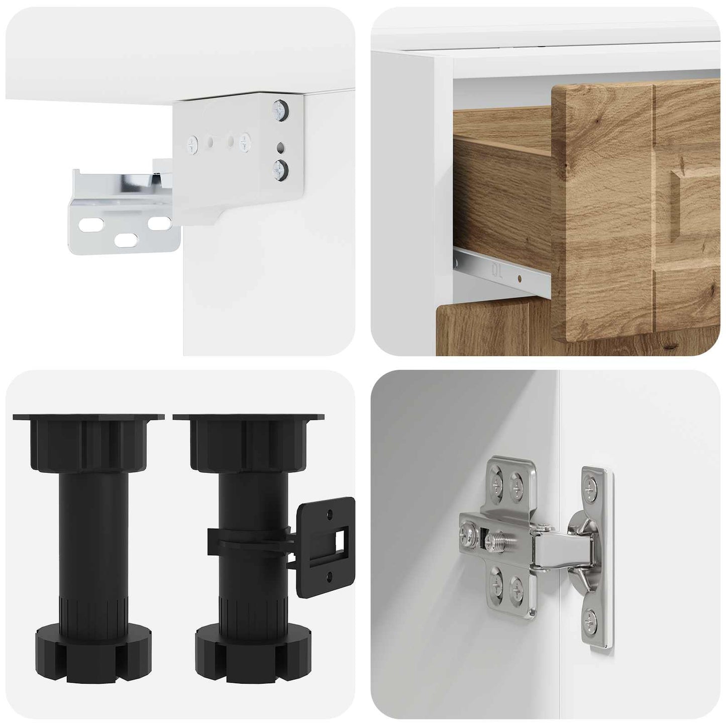 vidaXL Μονάδα κουζίνας PORTO 4 pcs Artisan Δρυς Επεξεργασμένο Ξύλο