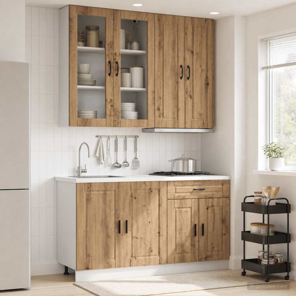vidaXL Μονάδα κουζίνας PORTO 4 pcs Artisan Δρυς Επεξεργασμένο Ξύλο