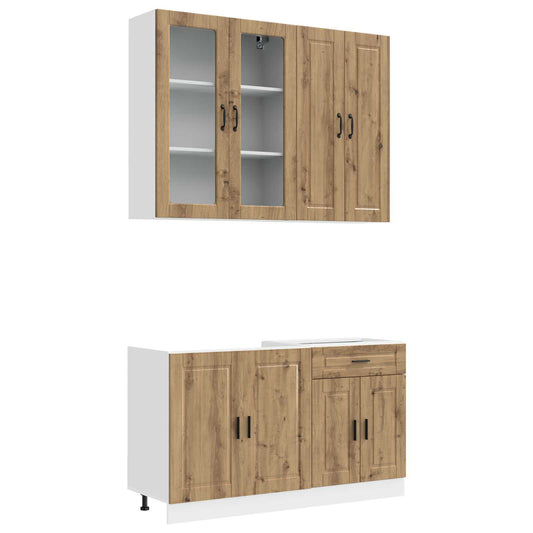 vidaXL Μονάδα κουζίνας PORTO 4 pcs Artisan Δρυς Επεξεργασμένο Ξύλο