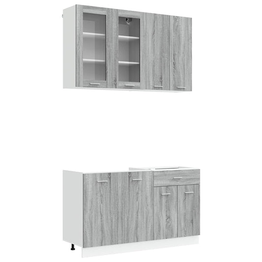 vidaXL Μονάδα κουζίνας LYON 4 pcs Γκρι Sonoma Επεξεργασμένο Ξύλο