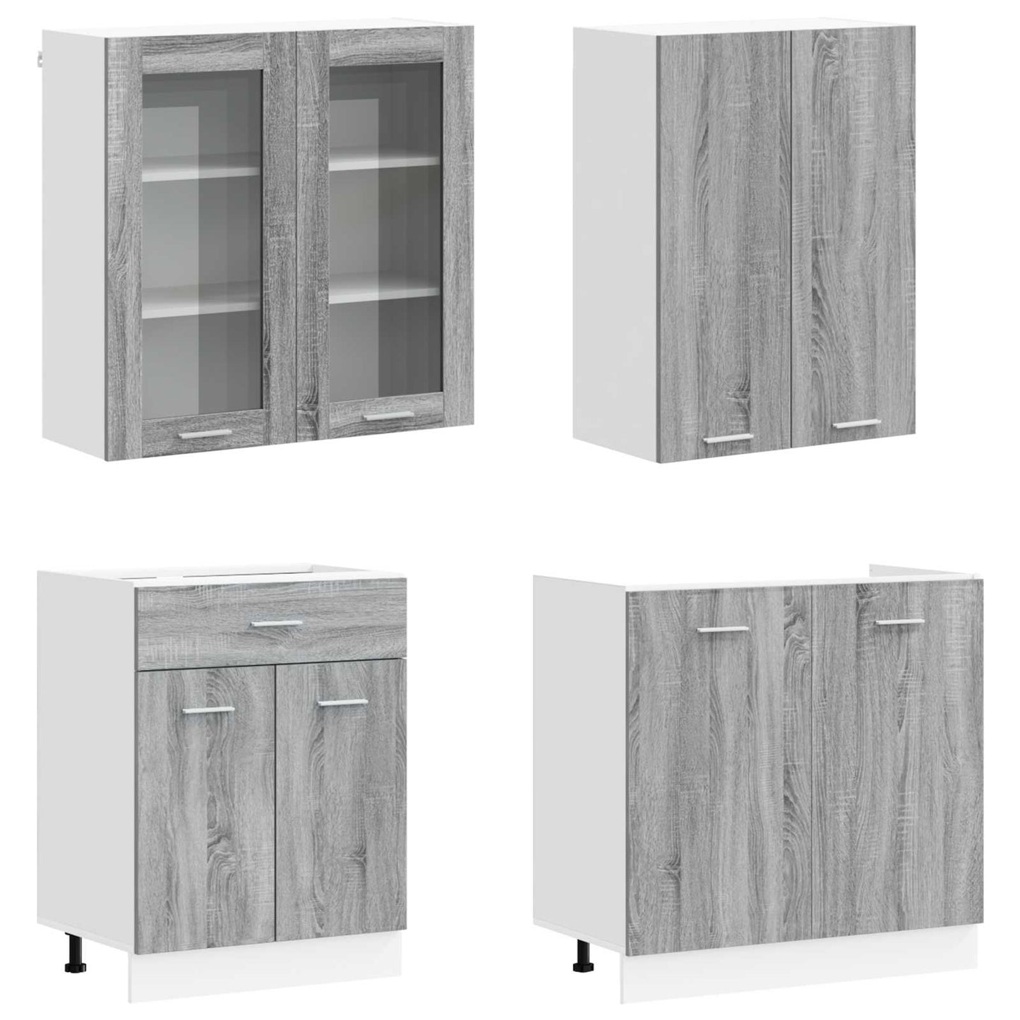 vidaXL Μονάδα κουζίνας LYON 4 pcs Γκρι Sonoma Επεξεργασμένο Ξύλο