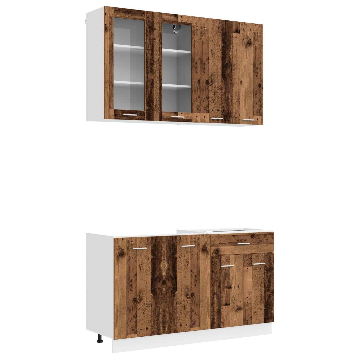 vidaXL Μονάδα κουζίνας LYON 4 pcs Παλαιωμένο ξύλο Επεξεργασμένο Ξύλο
