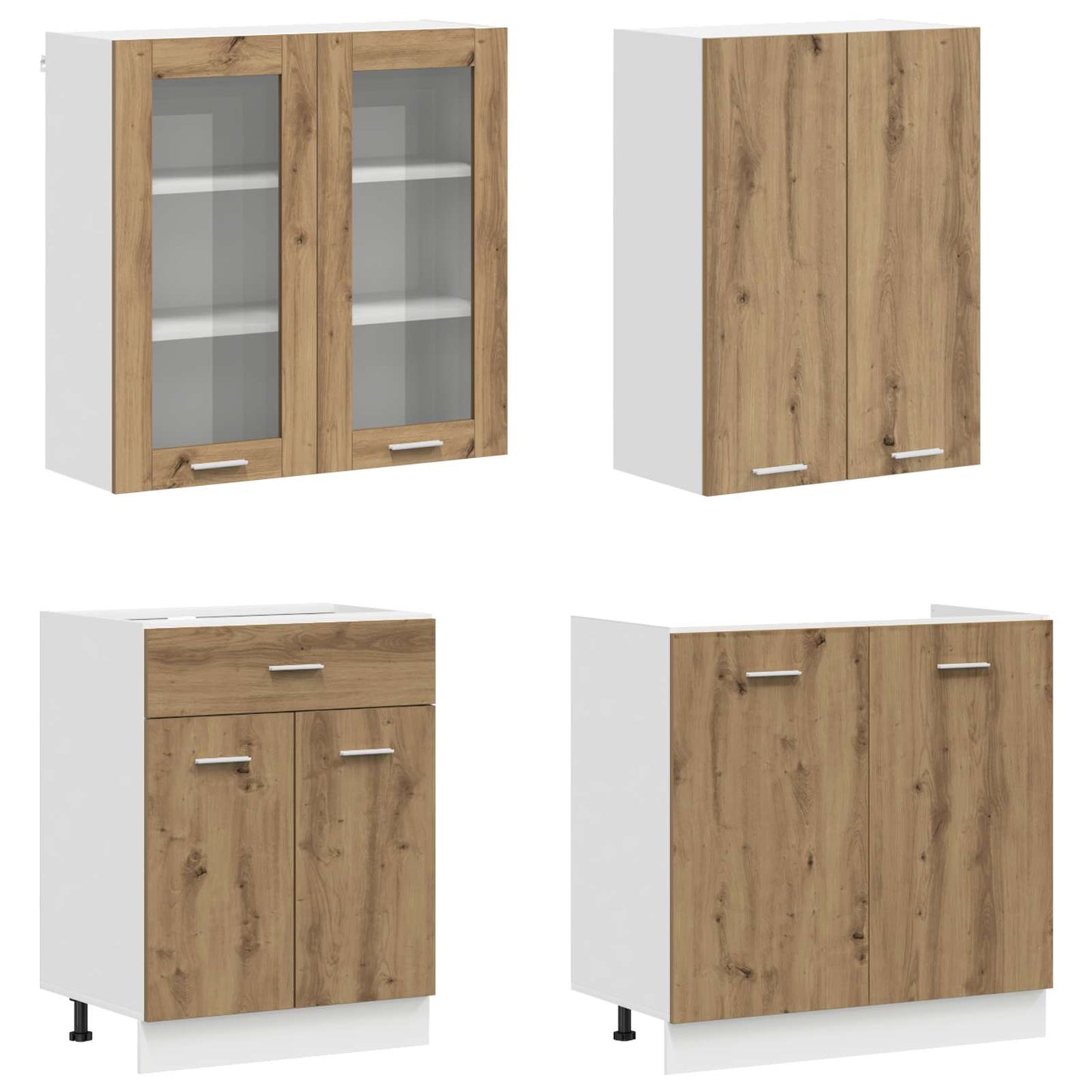 vidaXL Μονάδα κουζίνας LYON 4 pcs Artisan Δρυς Επεξεργασμένο Ξύλο